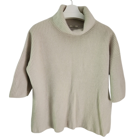Peserico Luxury Wool‑Silk‑Cashmere 3/4‑Sleeve Turtleneck Sweater (IT 48 / L) - Picture 1 of 10